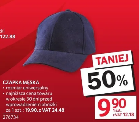 Czapka męska rozmiar uniwersalny promocja w Selgros