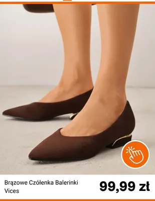 Brązowe czółenka balerinki Vices promocja w Born2be