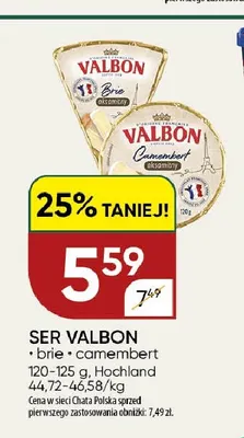 Ser Valbon camembert promocja w Chata Polska