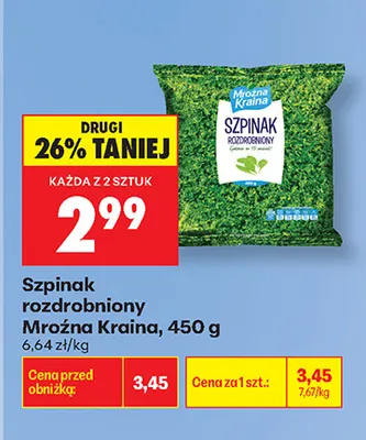 Szpinak rozdrobniony Mroźna Kraina promocja w Biedronka