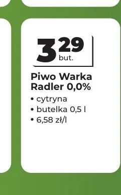 Piwo bezalkoholowe Warka Radler 0,0% Cytryna promocja w Odido