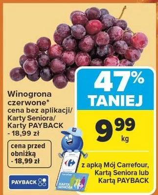 Winogrona czerwone promocja w Carrefour