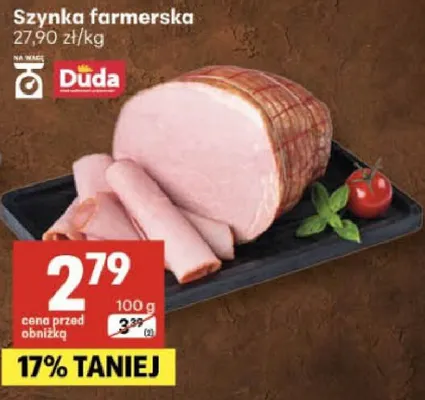 Szynka farmerska promocja w Delikatesy Centrum