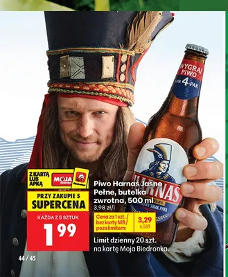 Piwo Harnaś Jasne Pełne promocja w Biedronka