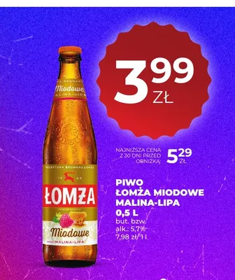 Piwo Łomża Miodowe Malina-Lipa promocja w Duży Ben