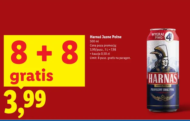 Piwo Harnaś Jasne Pełne promocja w Lidl
