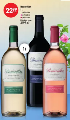 Wino czerwone półsłodkie Beauvillon promocja w Żabka