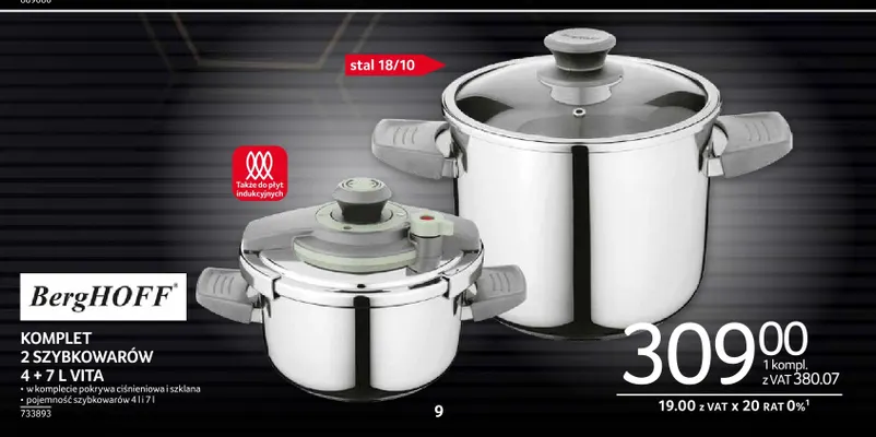 Komplet 2 szybkowarów 4+7 l Vita BergHOFF promocja w Selgros