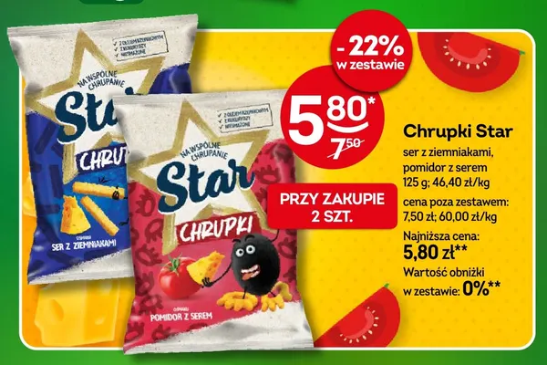 Chrupki Star ser z ziemniakami promocja w Żabka