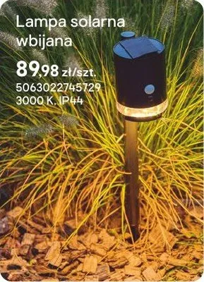 Lampa solarna wbijana czarna promocja w Castorama