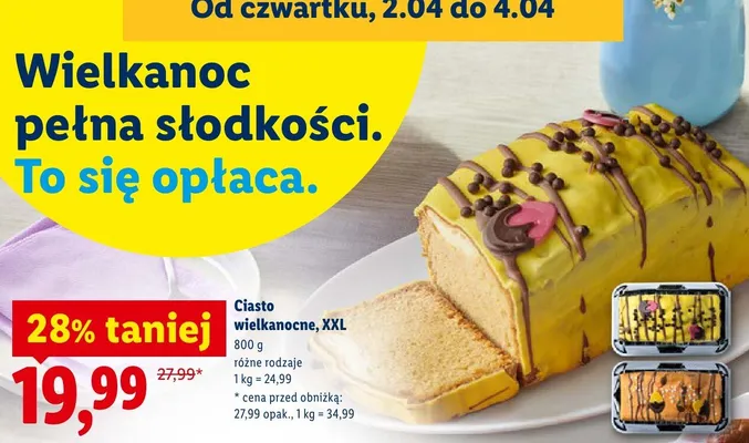 Ciasto wielkanocne XXL promocja w Lidl