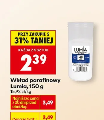 Wkład parafinowy promocja w Biedronka