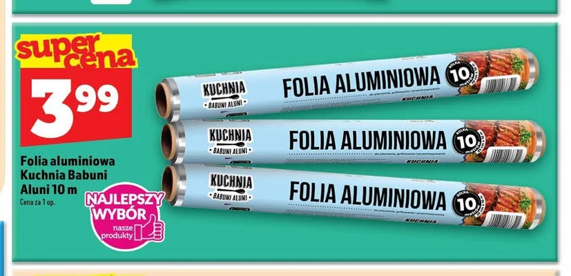 Folia aluminiowa Kuchnia Babuni Aluni 10 m promocja w TOPAZ