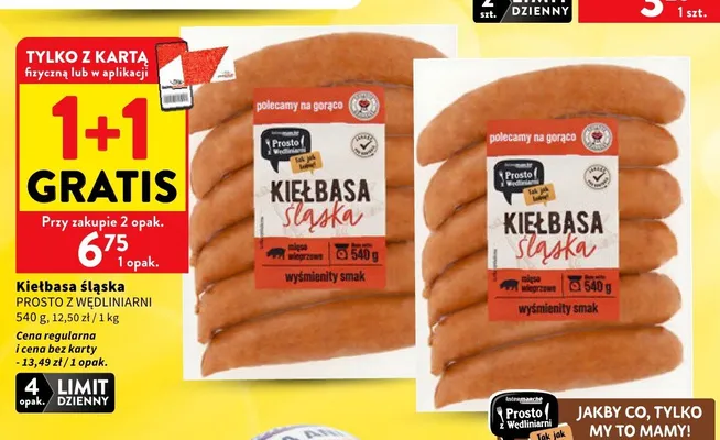 Kiełbasa śląska Prosto z Wędliniarni promocja w Intermarche