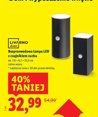 Bezprzewodowa lampa LED z czujnikiem ruchu LIVARNO home promocja w Lidl
