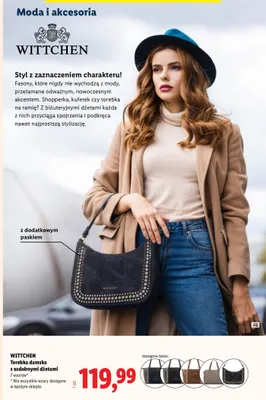 Torebka damska z ozdobnymi dżetami Wittchen promocja w Lidl