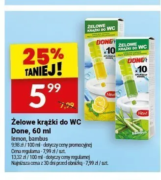 Żelowe krążki do WC Done Bambus promocja w Twój Market