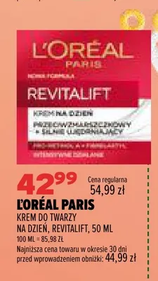 Krem do twarzy na dzień Revitalift L'Oréal Paris promocja w Drogerie Natura