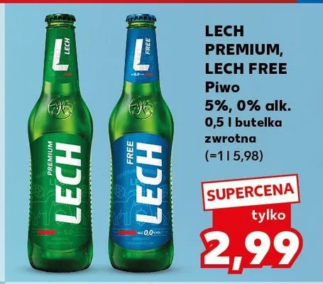 Piwo Lech Free 0% alk. promocja w Kaufland
