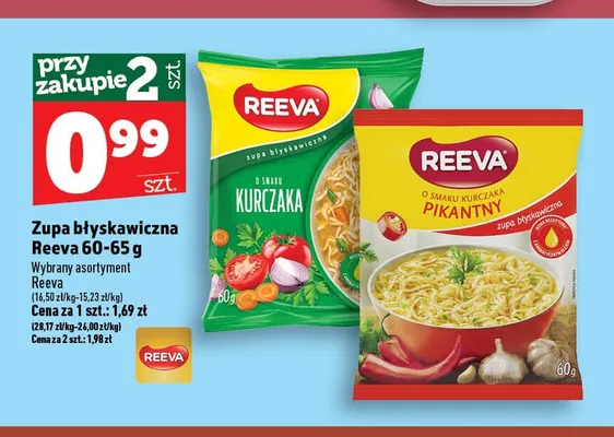 Zupa błyskawiczna o smaku kurczaka Reeva promocja w TOPAZ
