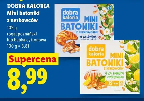 Mini batoniki z nerkowców babka cytrynowa Dobra Kaloria promocja w Lidl