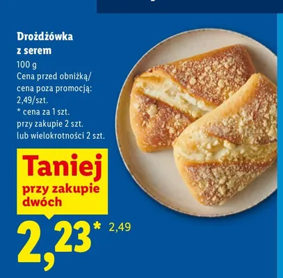 Drożdżówka z serem promocja w Lidl