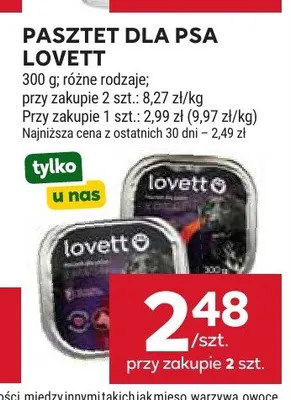 Pasztet dla psa Lovett promocja w Stokrotka