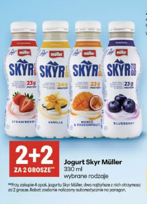Jogurt Skyr Müller truskawkowy promocja w Delikatesy Centrum