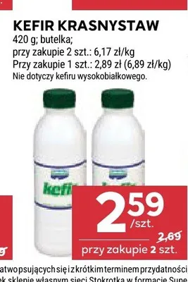Kefir Krasnystaw butelka promocja w Stokrotka