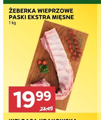 Żeberka wieprzowe paski ekstra mięsne promocja w Stokrotka