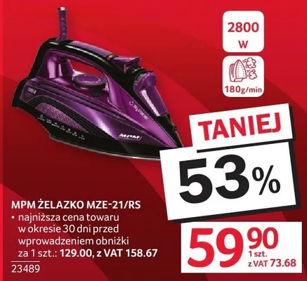 Żelazko MPM MZE-21/RS promocja w Selgros