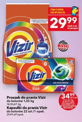 Kapsułki do prania Vizir do kolorów promocja w LEWIATAN