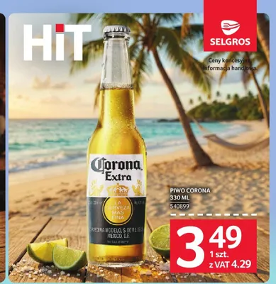 Piwo Corona Extra promocja w Selgros