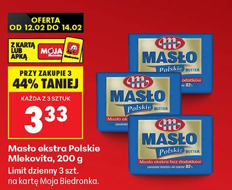 Masło ekstra polskie  promocja w Biedronka