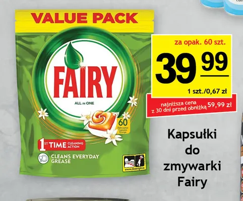 Kapsułki do zmywarki Fairy promocja w Gram Market