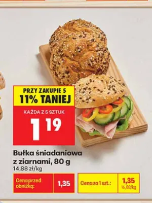 Bułka śniadaniowa z ziarnami promocja w Biedronka