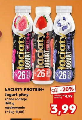 Jogurt pitny Łaciaty Protein+ truskawka promocja w Kaufland