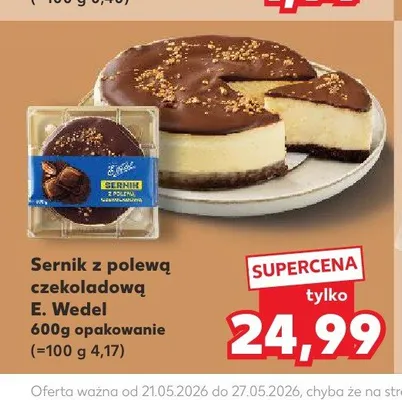 Sernik z polewą czekoladową E. Wedel promocja w Kaufland