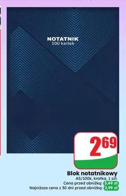 Blok notatnikowy A5 kratka promocja w Dino