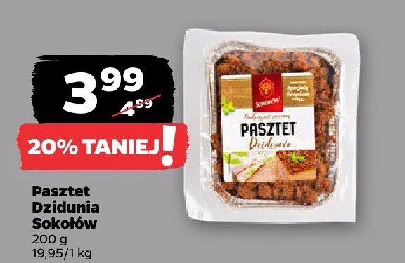 Pasztet Dzidunia Sokołów promocja w Netto