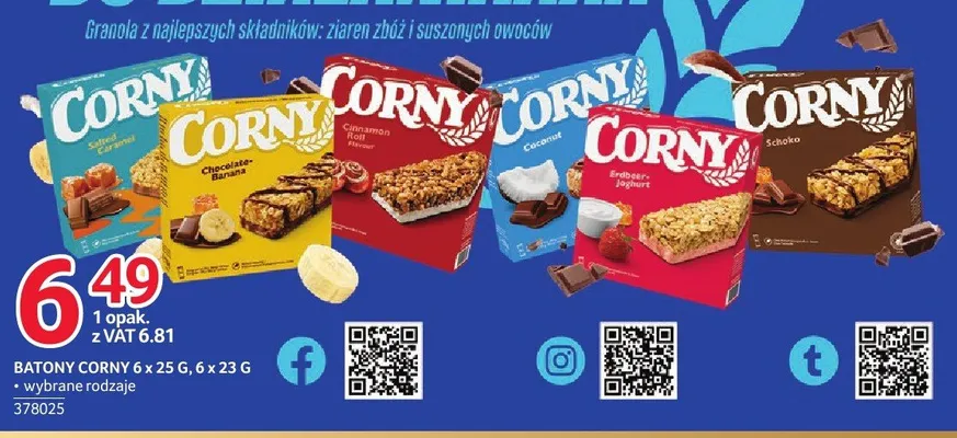 Baton zbożowy Corny Erdbeer-Joghurt 6-pak promocja w Selgros