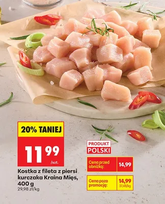 Kostka z fileta z piersi kurczaka promocja w Biedronka