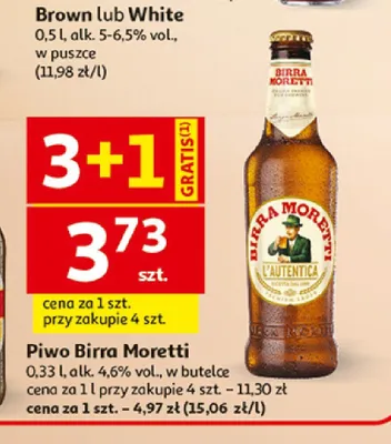 Piwo Birra Moretti L'Autentica promocja w Auchan