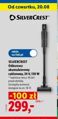 Odkurzacz akumulatorowy cyklonowy Silvercrest promocja w Lidl
