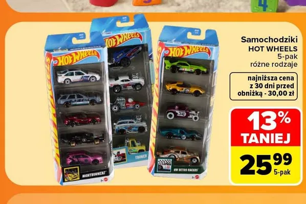 Samochodziki Hot Wheels 5-pak promocja w Carrefour