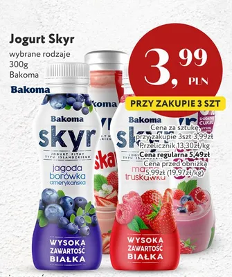 Jogurt Skyr Bakoma truskawka promocja w Market Point