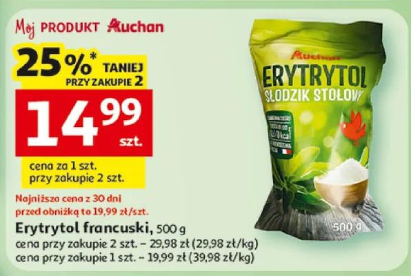 Erytytol francuski promocja w Auchan
