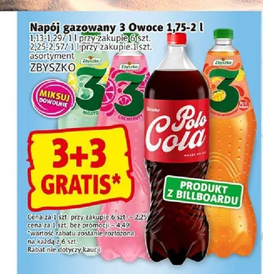 Napój gazowany Grejpfrut Zbyszko 3 Owoce promocja w Prim Market