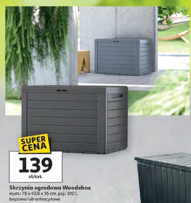 Skrzynia ogrodowa Woodebox promocja w Auchan