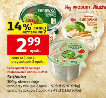 Surówka różne rodzaje promocja w Auchan